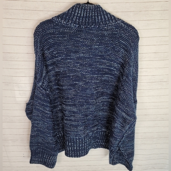 Anthropologie Pilcro Mega Henley Sweater Button Up Blue Heathered Knit, SZ 3XL - Picture 10 of 14